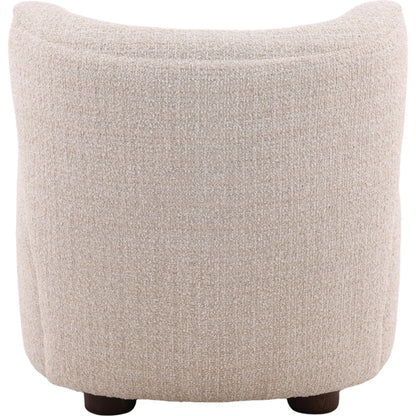 Waldo Occasional Chair by Arch & Plane in sand. Made from boucle fabric, ash wood in a transitional style.