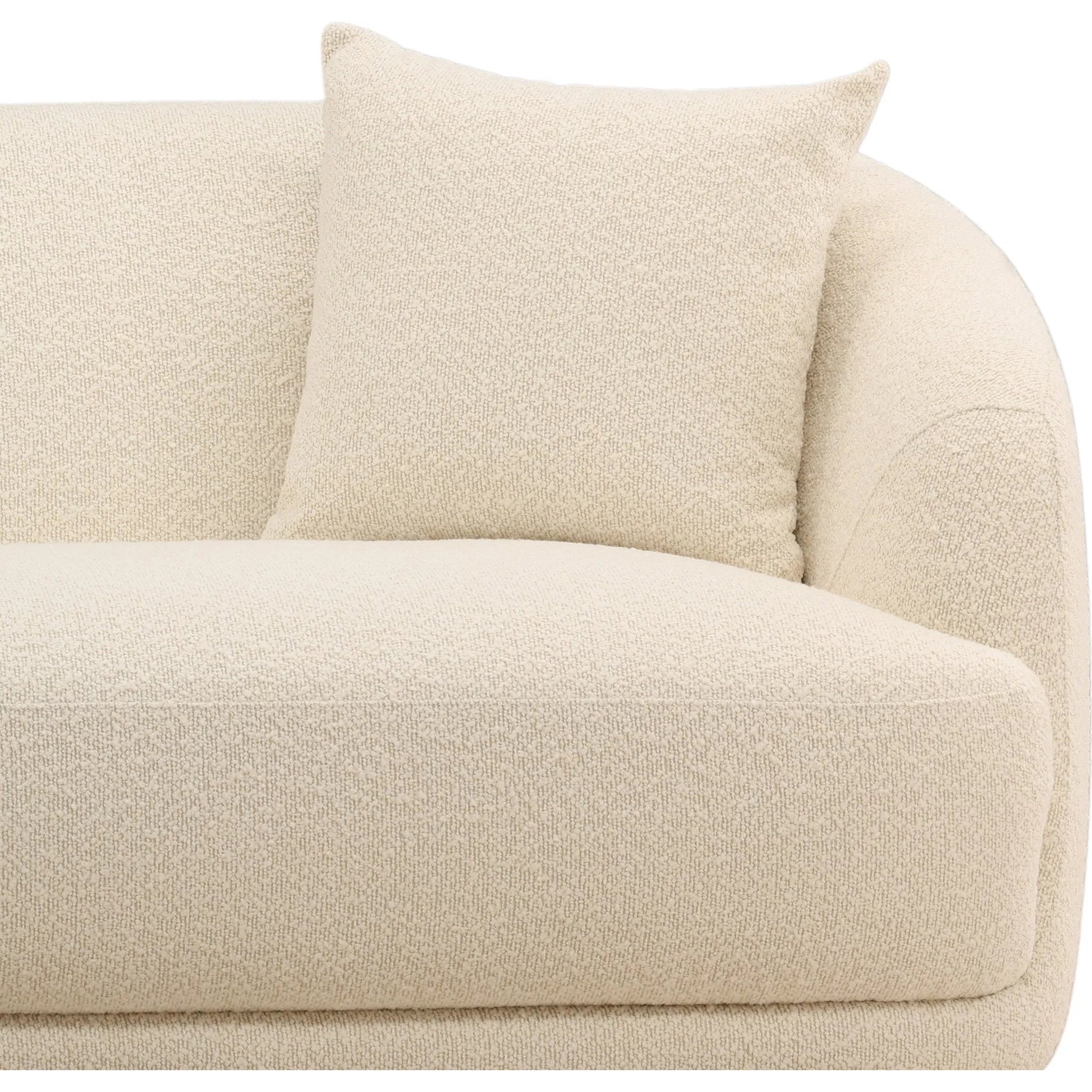 Pershing Sofa by Arch & Plane. Made from chunky boucle fabric in a transitional style.