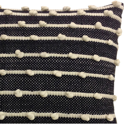 Sigrid Pillow by Arch & Plane in black, ivory. Made from cotton in a rustic style.