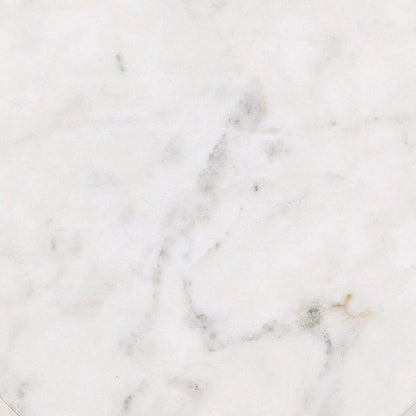 Amira End Table by Arch & Plane in white, antique brass. Made from marble, iron in a modern style.