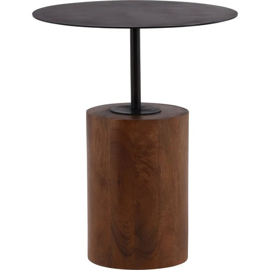Arlo Side Table by Arch & Plane in brown, black. Made from mango wood, iron in a unique style.