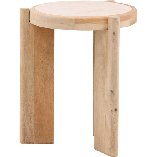 Torin Side Table by Arch & Plane in beige, natural. Made from sofita marble, mango wood in a unique style.