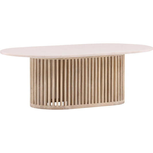 Meryn Coffee Table by Arch & Plane in natural, whitewash. Made from marble, mango wood in a unique style.
