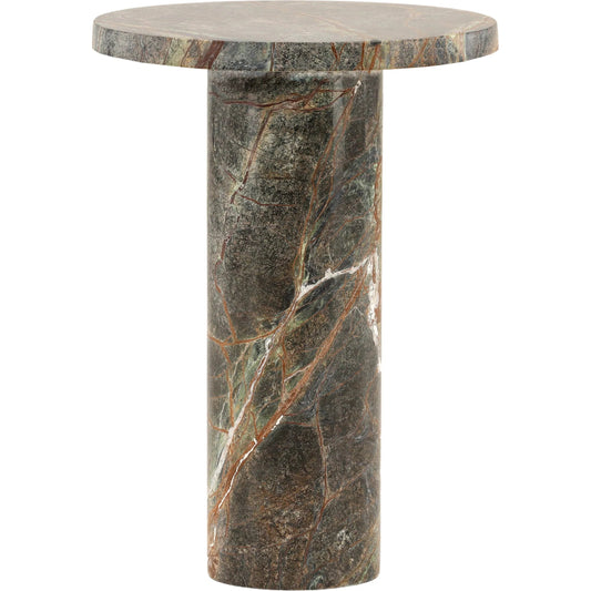 Daryna Side Table by Arch & Plane in green. Made from marble in a unique style.