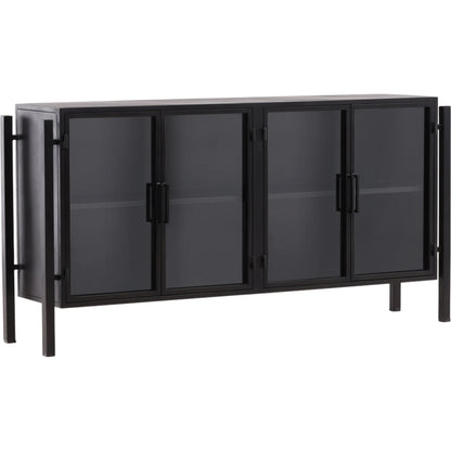 Brenton Sideboard by Arch & Plane in black. Made from iron, glass in a modern style.