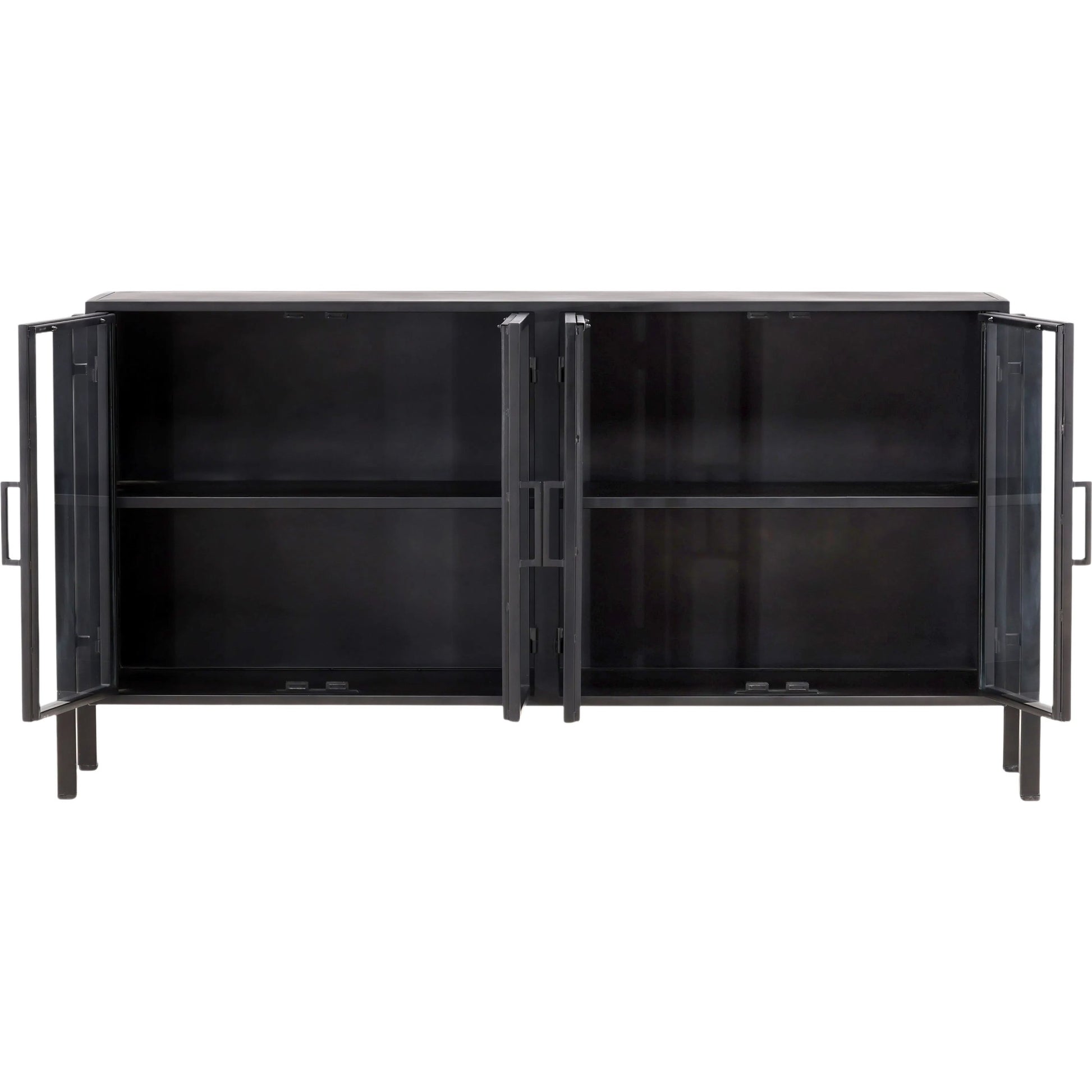 Brenton Sideboard by Arch & Plane in black. Made from iron, glass in a modern style.
