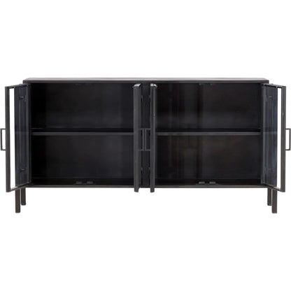 Brenton Sideboard by Arch & Plane in black. Made from iron, glass in a modern style.