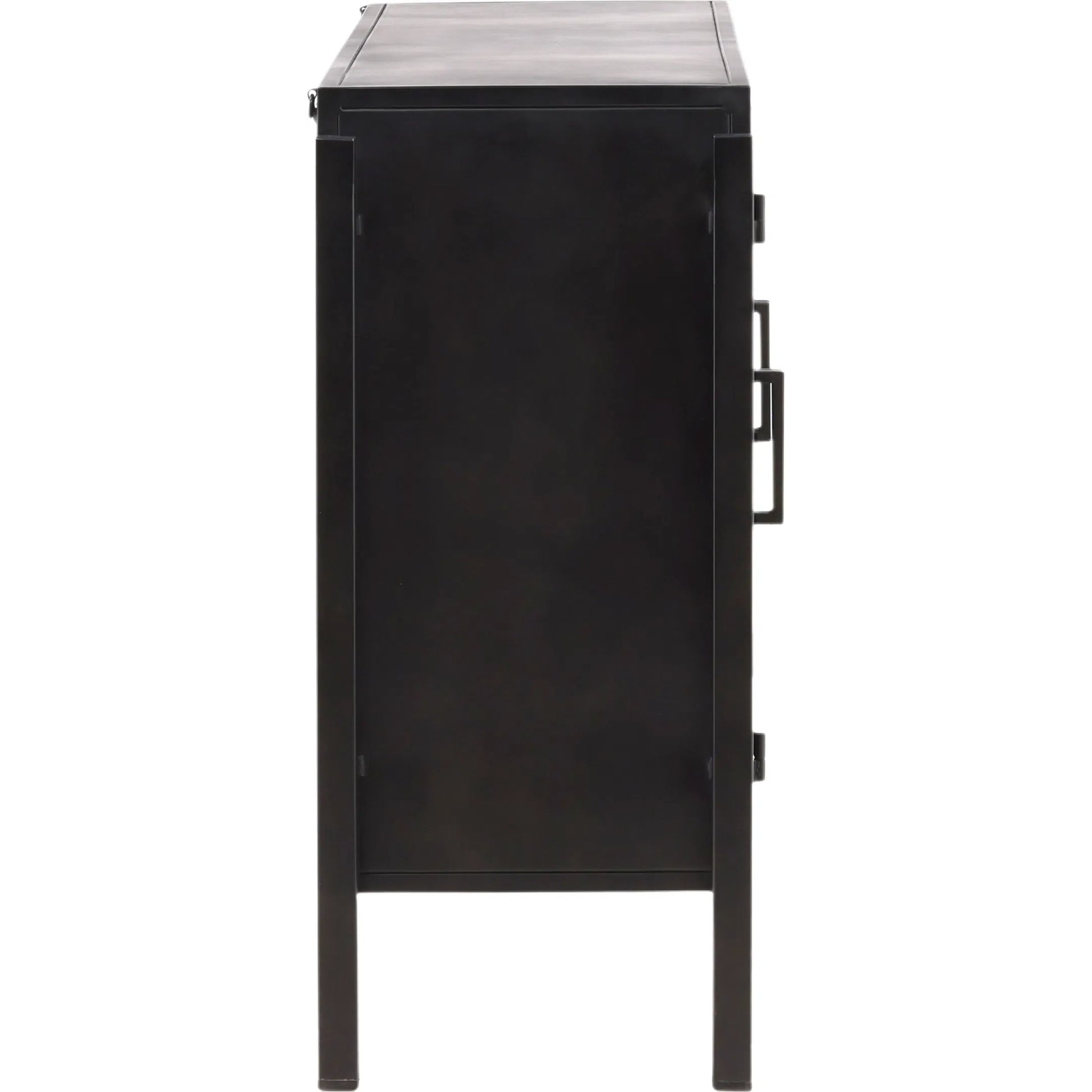 Brenton Sideboard by Arch & Plane in black. Made from iron, glass in a modern style.