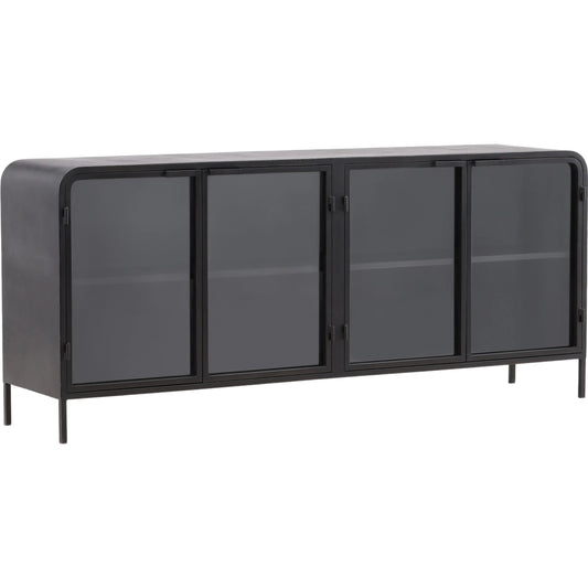 Jarin Sideboard by Arch & Plane in black. Made from iron, glass in a unique style.