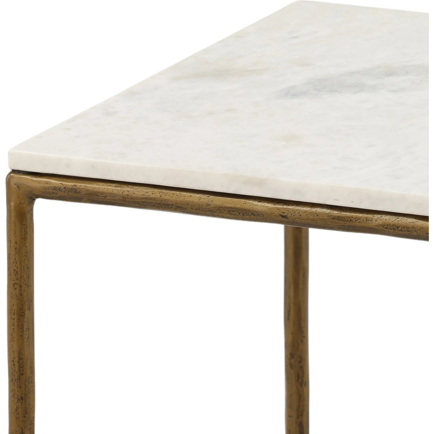 003 SI-2440611 | Closeup | Erik Side Table by Arch & Plane in white, antique brass. Made from marble, iron in a modern style.