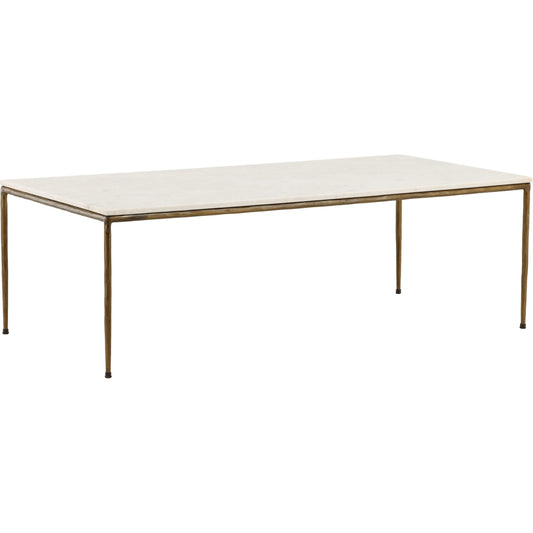 Perugia Coffee Table by Arch & Plane in white, antique brass. Made from marble, iron in a unique style.