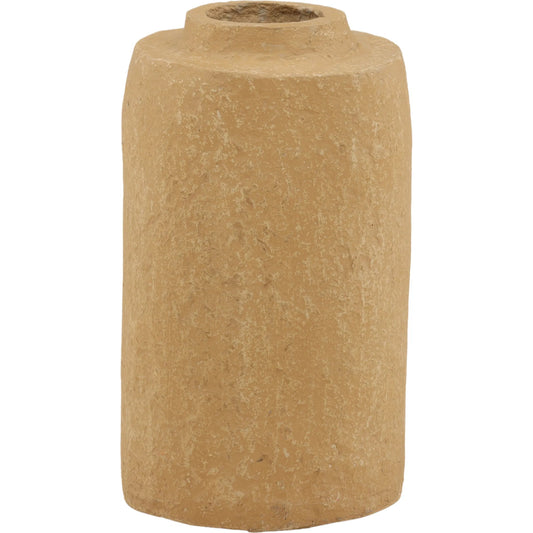 Chicago Vase by Arch & Plane in brown. Made from paper mache in a unique style.