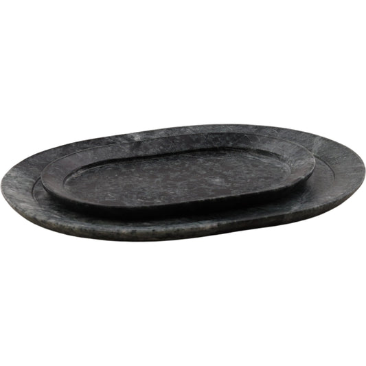 Oris Tray (Set of 2) by Arch & Plane in green. Made from marble in a unique style.