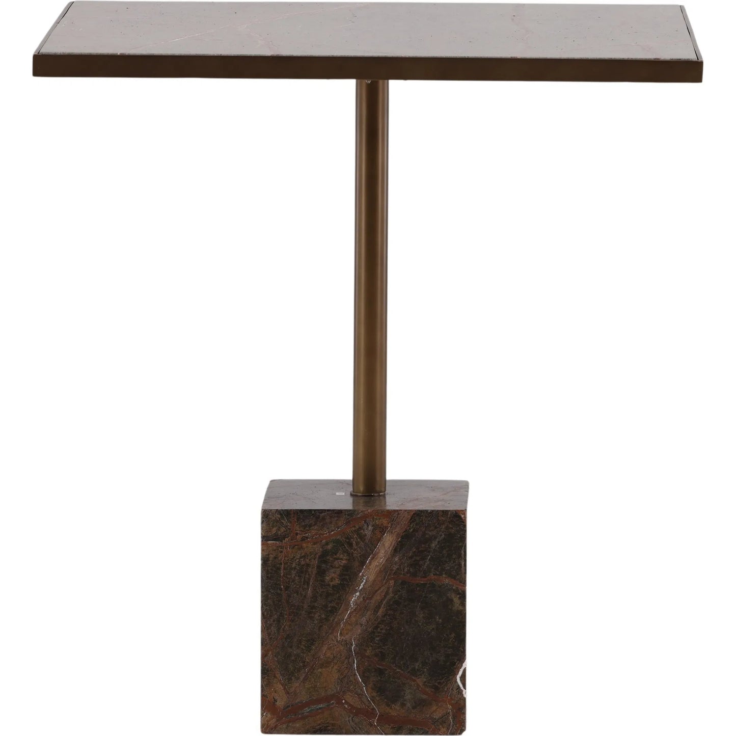 002 SI-2532930 | Additional Silo | Michel Bistro Table by Arch & Plane in brown, green marble, antique brass. Made from bidasar marble, iron in a unique style.