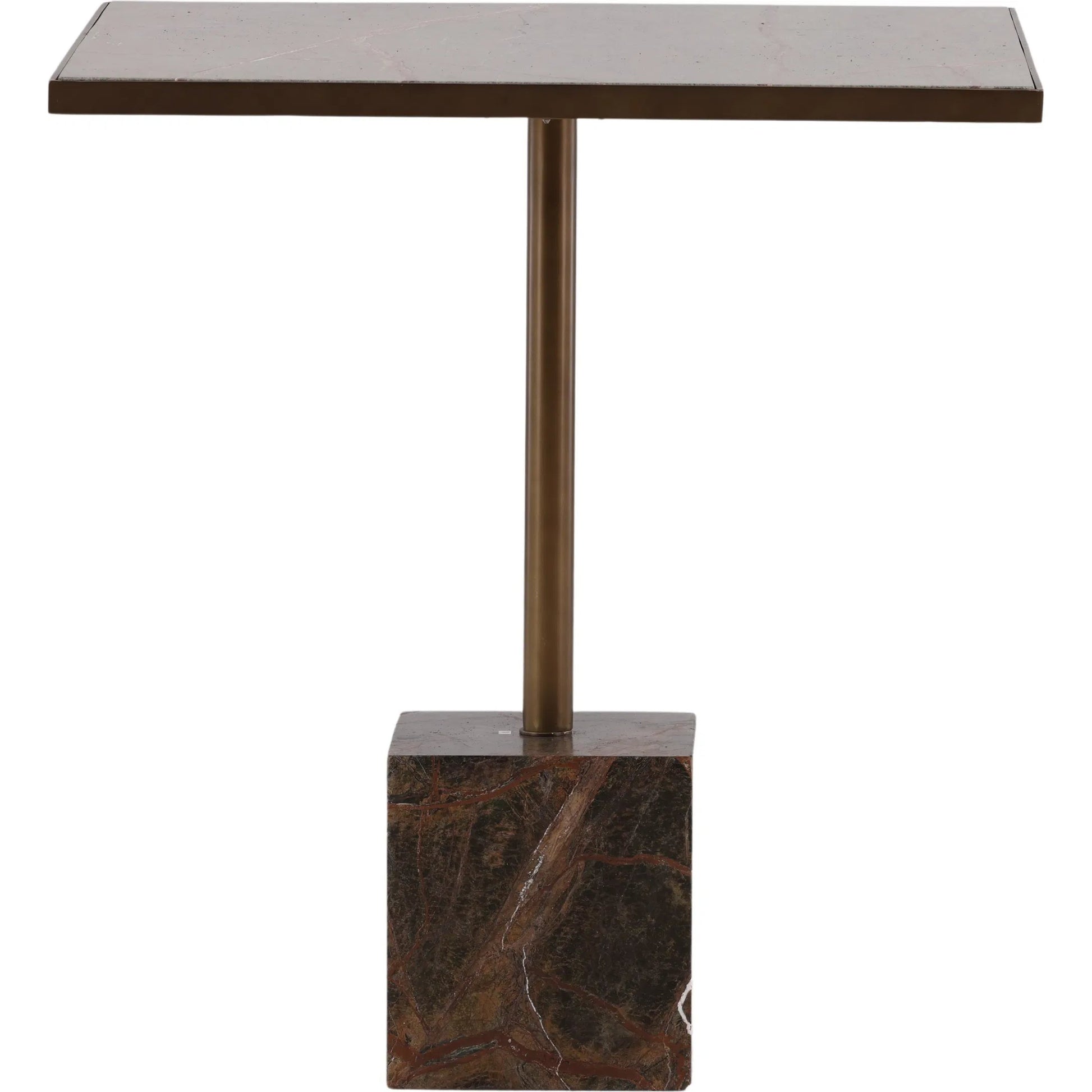 Michel Bistro Table by Arch & Plane in brown, green marble, antique brass. Made from bidasar marble, iron in a unique style.