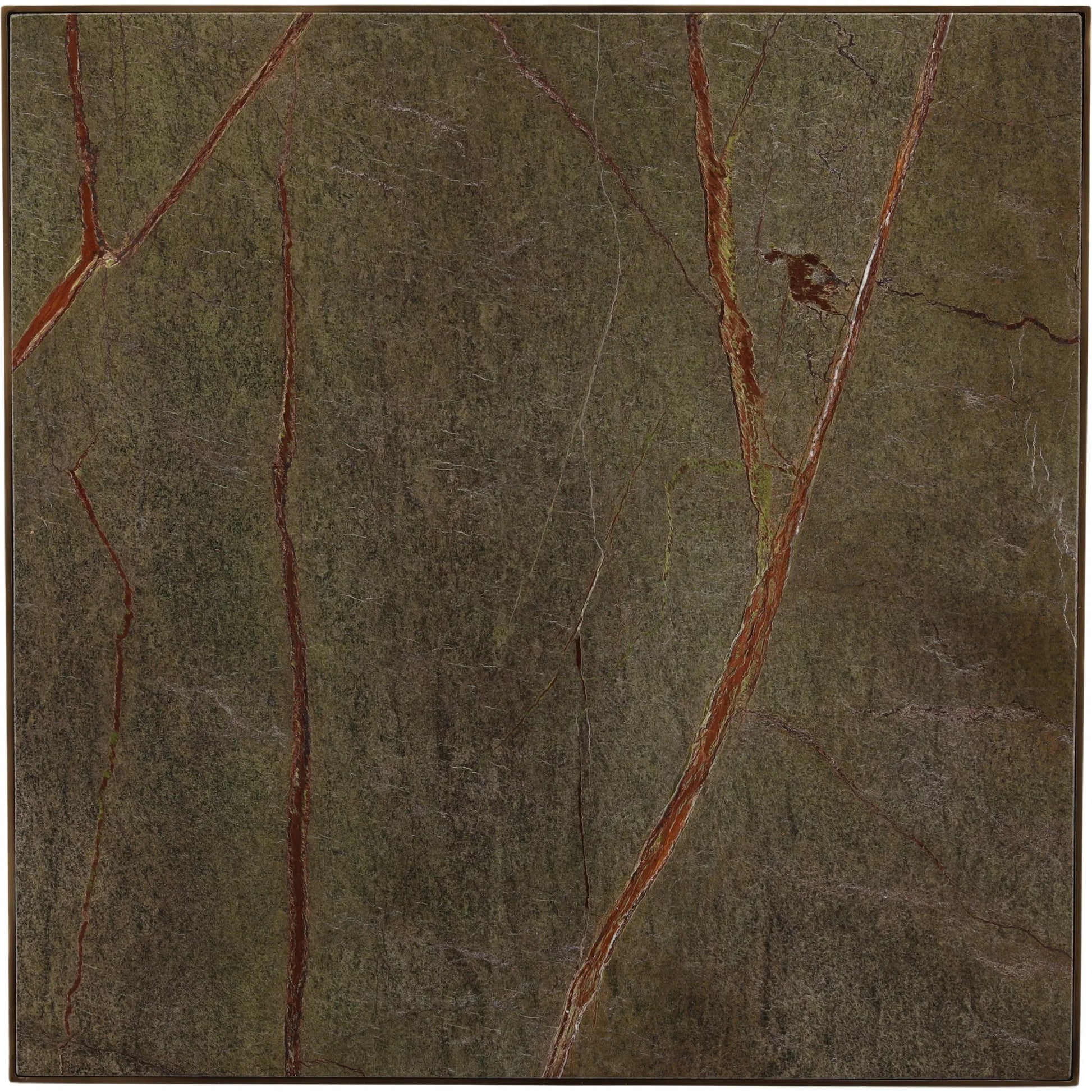 Michel Bistro Table by Arch & Plane in brown, green marble, antique brass. Made from bidasar marble, iron in a unique style.