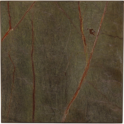 Michel Bistro Table by Arch & Plane in brown, green marble, antique brass. Made from bidasar marble, iron in a unique style.