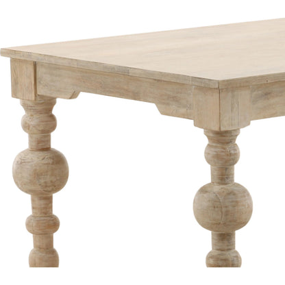 Jovany Dining Table by Arch & Plane in whitewash. Made from mango wood in a transitional style.