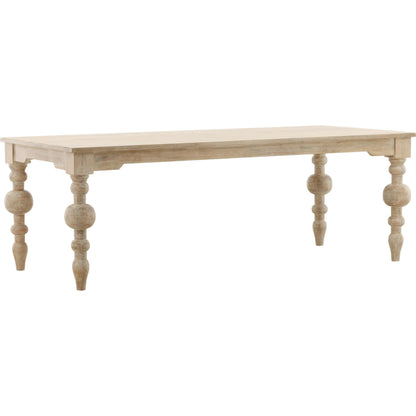 Jovany Dining Table by Arch & Plane in whitewash. Made from mango wood in a transitional style.