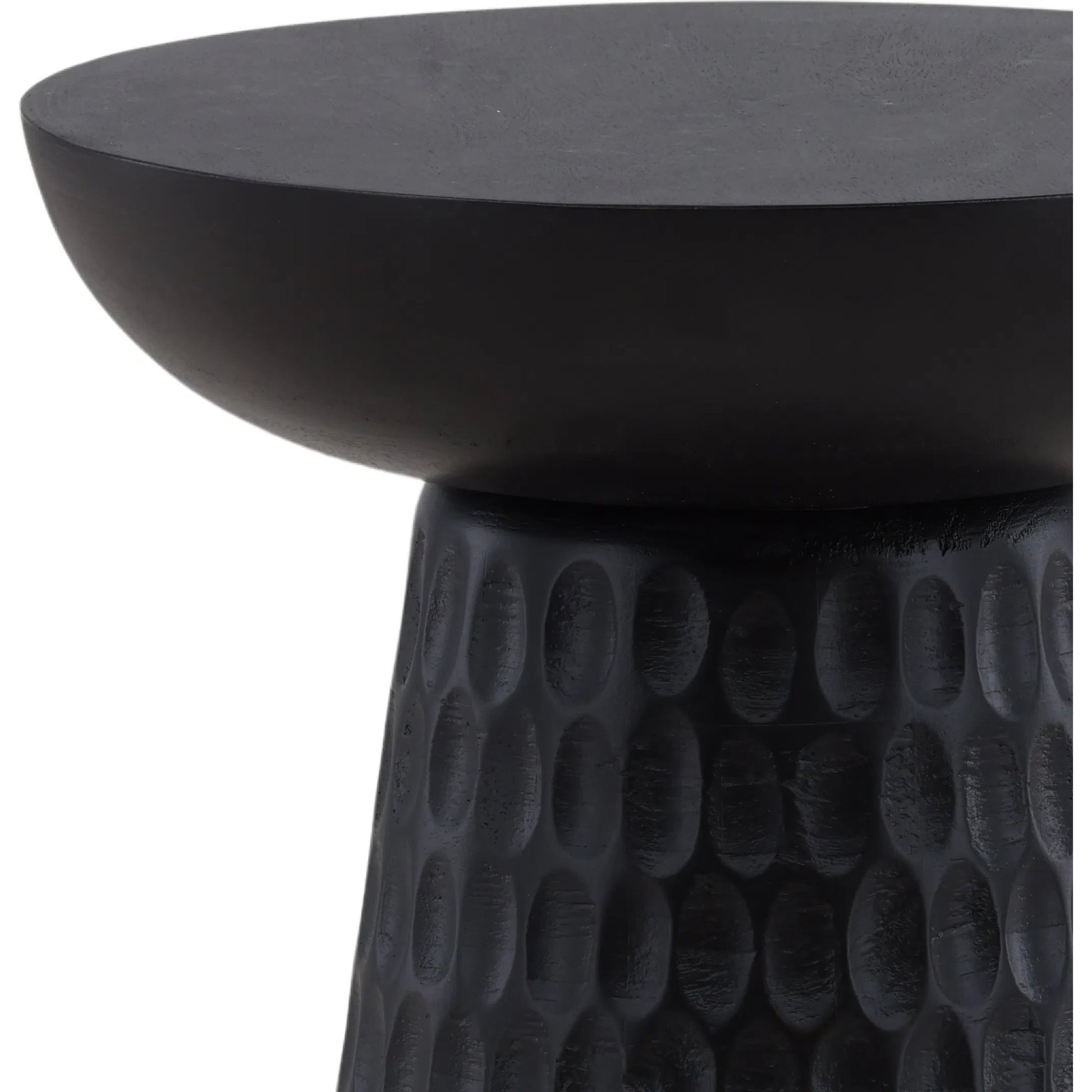 Marty Side Table by Arch & Plane in black. Made from mango wood in a modern style.
