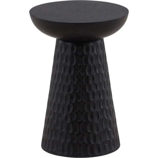 Marzell Side Table by Arch & Plane in black. Made from mango wood in a unique style.