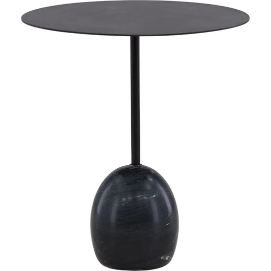 Florencia Side Table by Arch & Plane in black. Made from marble, iron in a unique style.