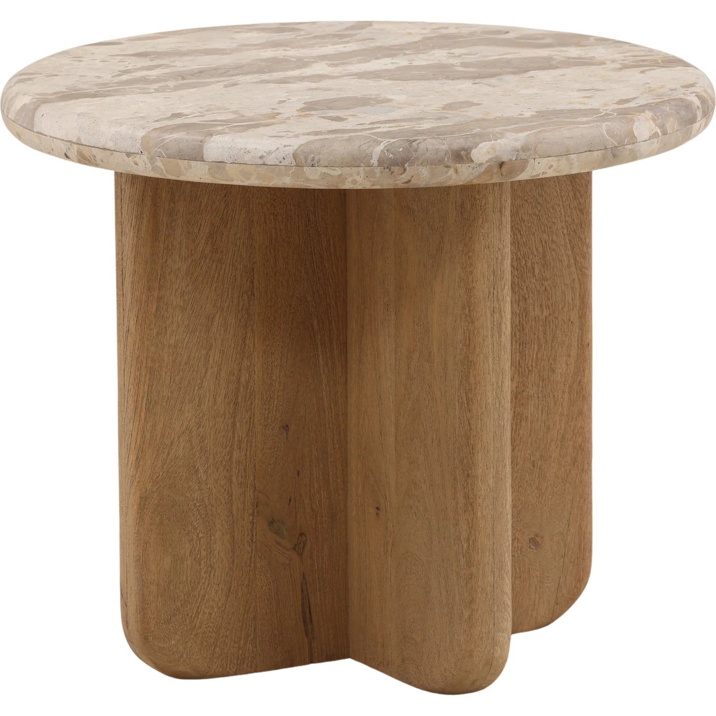 001 SI-2532935 | Primary Silo | Darleen Side Table by Arch & Plane in beige, natural. Made from tendu marble, mango wood in a unique style.