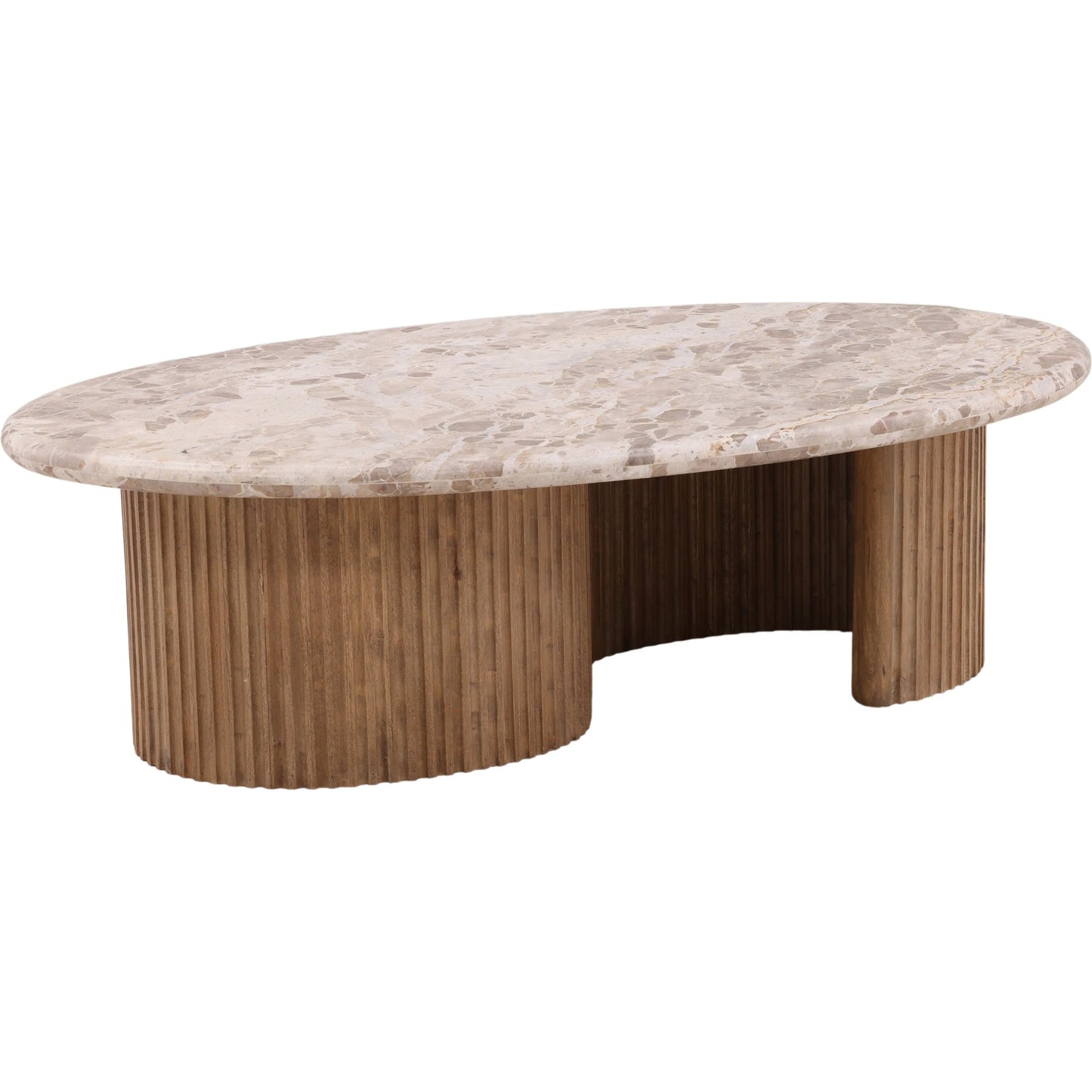 001 SI-2532938 | Primary Silo | Deondre Coffee Table by Arch & Plane in beige, natural. Made from tendu marble, mango wood in a unique style.