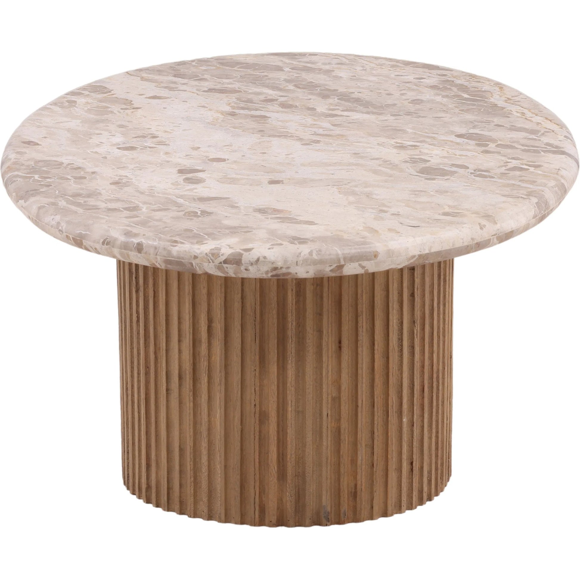 Deondre Coffee Table by Arch & Plane in beige, natural. Made from tendu marble, mango wood in a unique style.