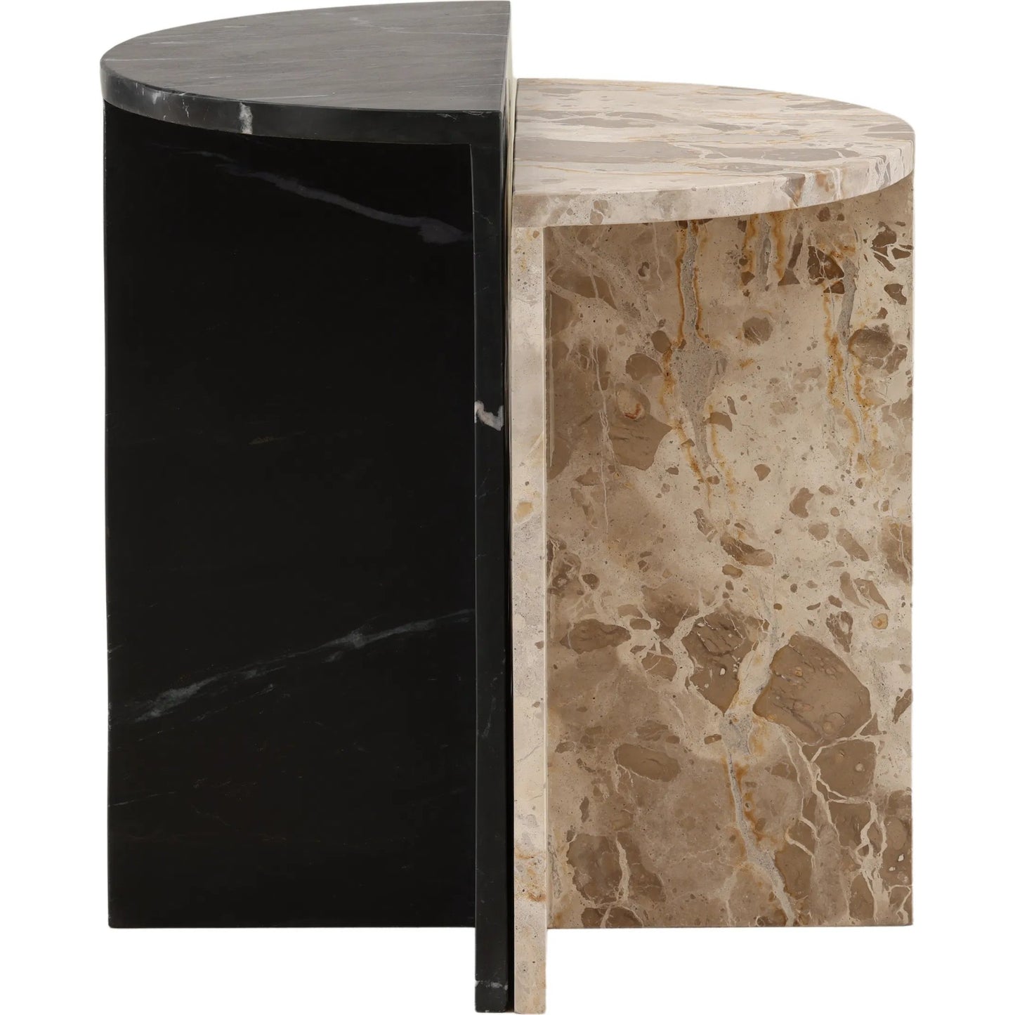 003 SI-2532941 | Additional Silo | Etha Nesting Table (Set of 2) by Arch & Plane in black, cream. Made from marble in a unique style.