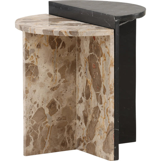 Etha Nesting Table (Set of 2) by Arch & Plane in black, cream. Made from marble in a unique style.