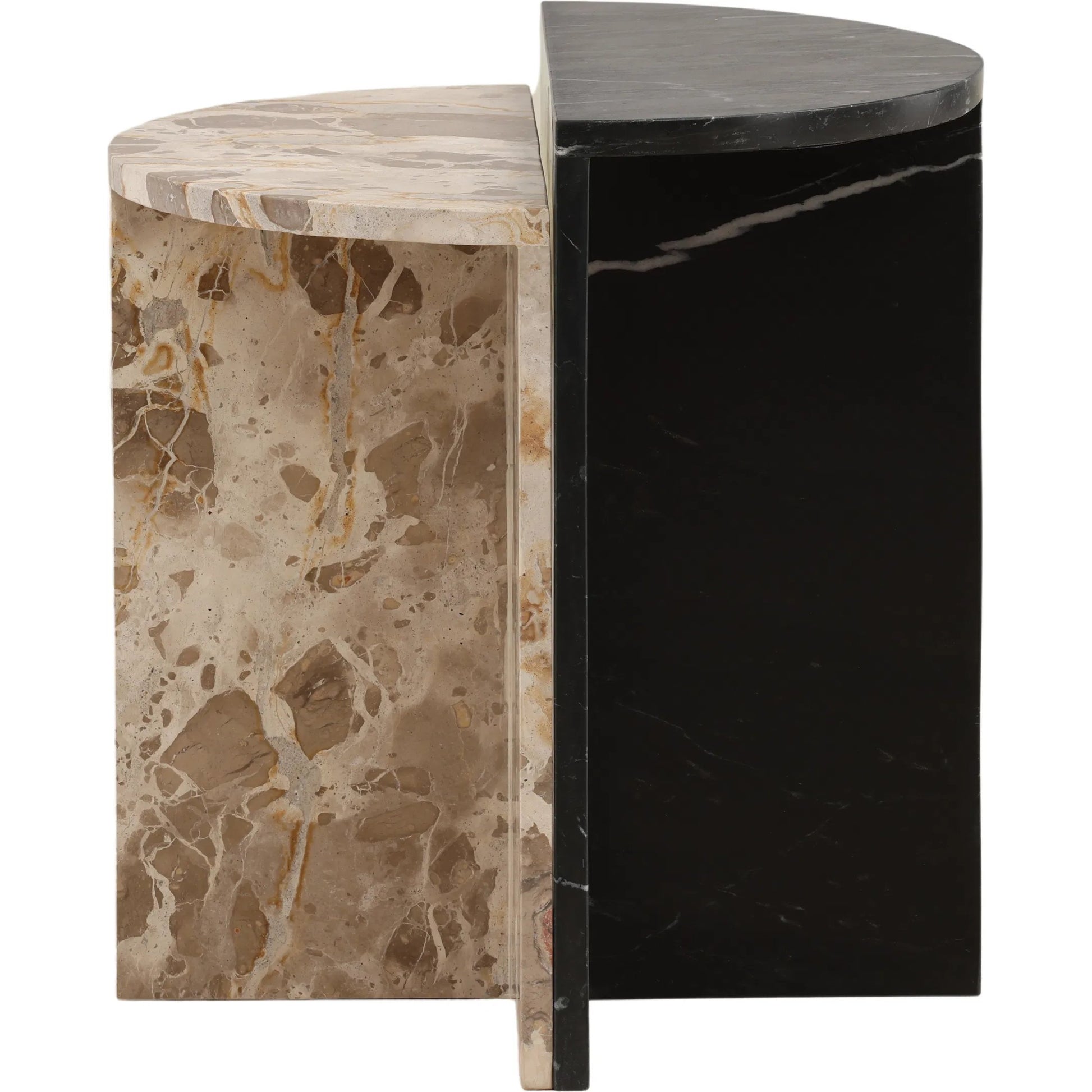 Etha Nesting Table (Set of 2) by Arch & Plane in black, cream. Made from marble in a unique style.