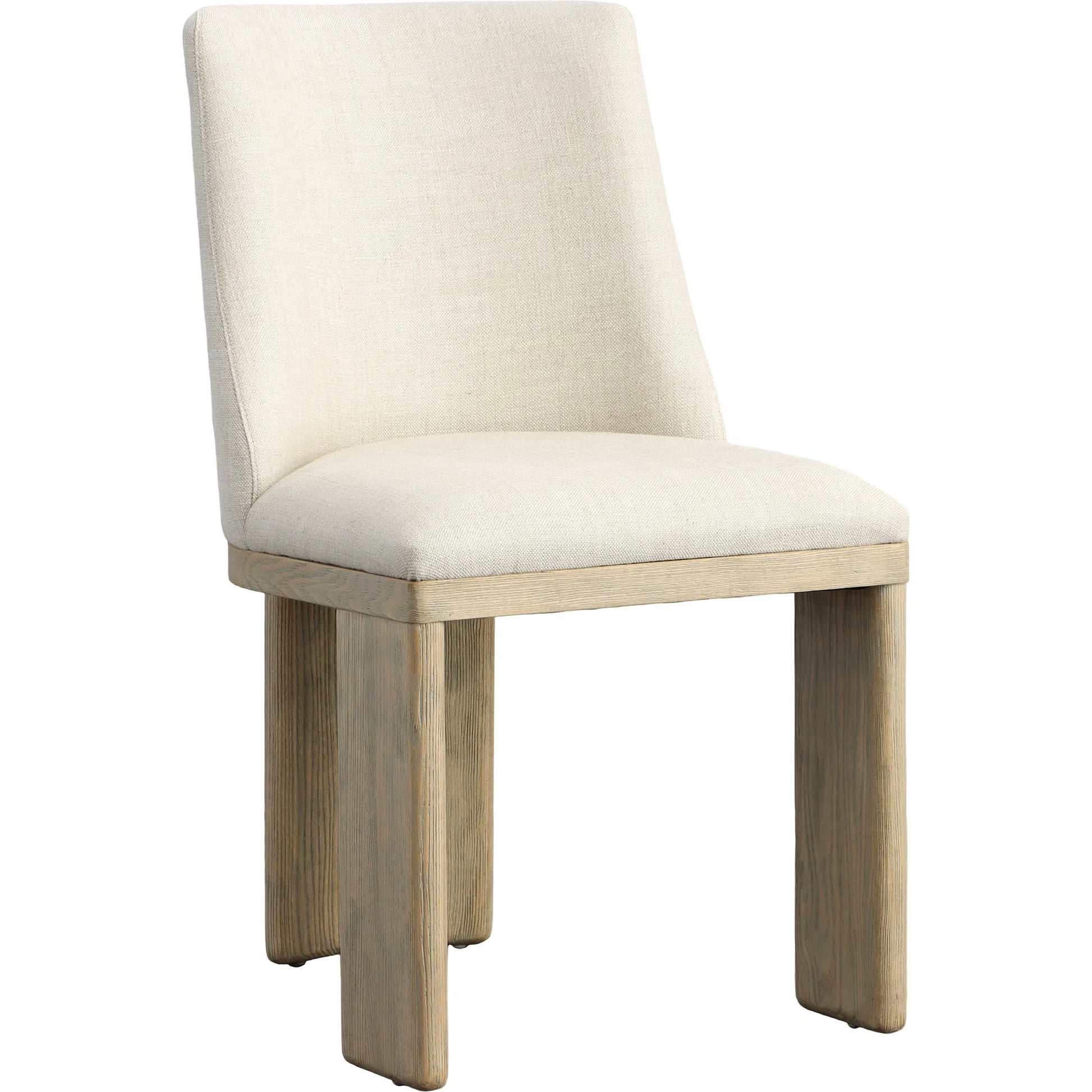 Lakisha Dining Chair by Arch & Plane in beige, light warm wash. Made from linen blend upholstery, ash wood in a transitional style.