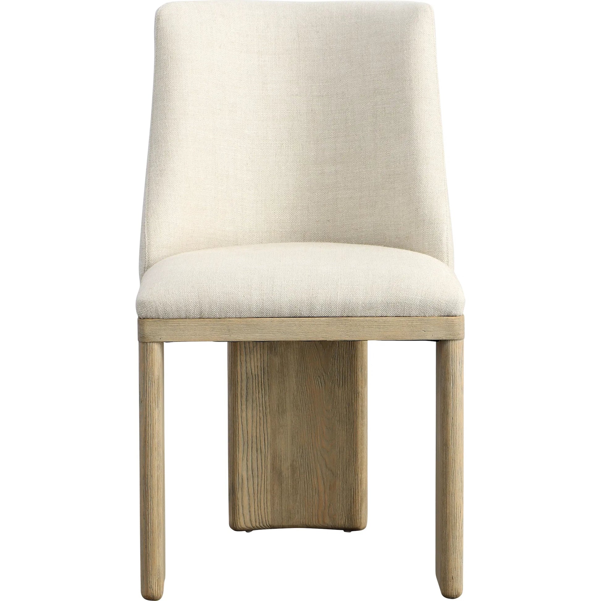 Lakisha Dining Chair by Arch & Plane in beige, light warm wash. Made from linen blend upholstery, ash wood in a transitional style.