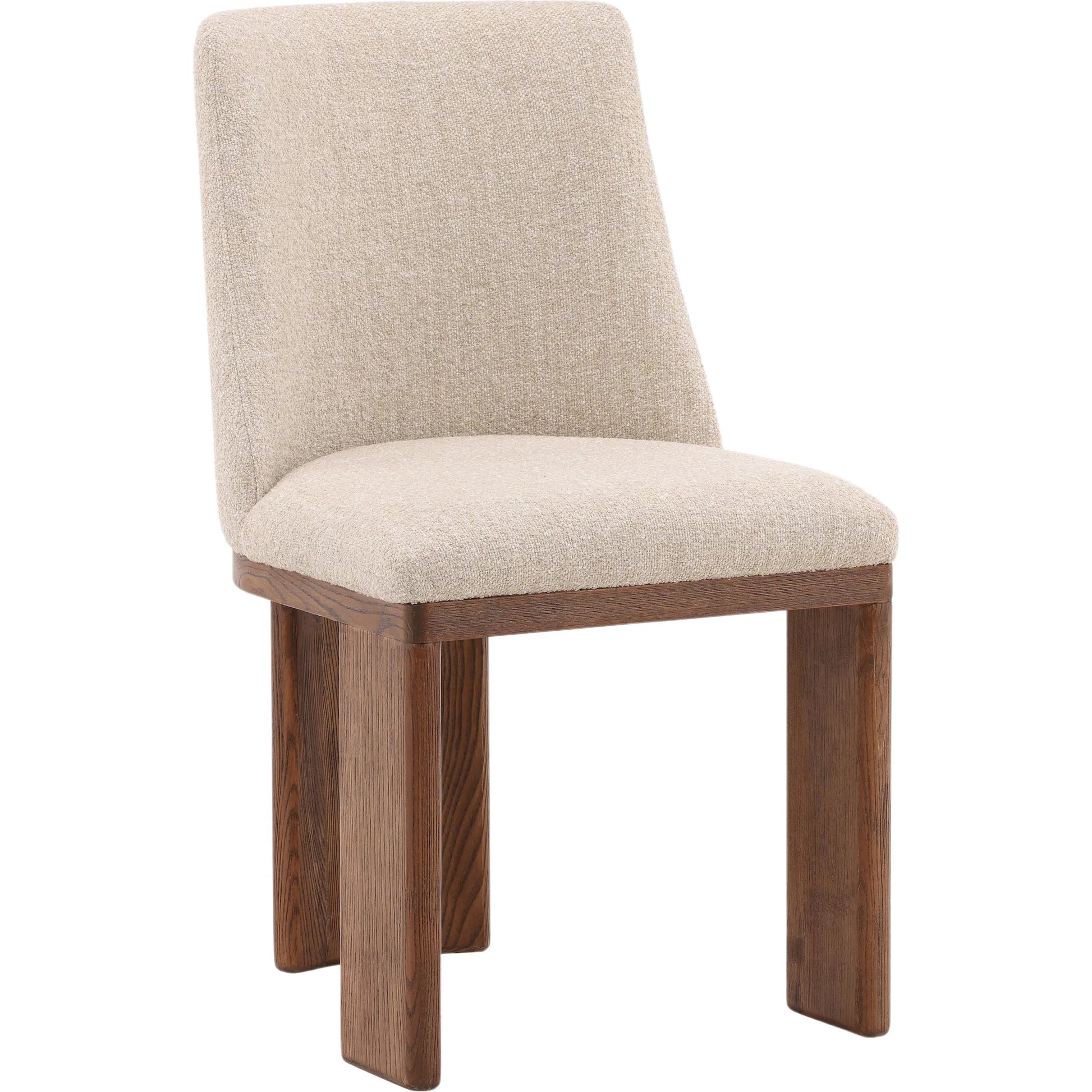Lakisha Dining Chair by Arch & Plane in beige, light warm wash. Made from linen blend upholstery, ash wood in a transitional style.