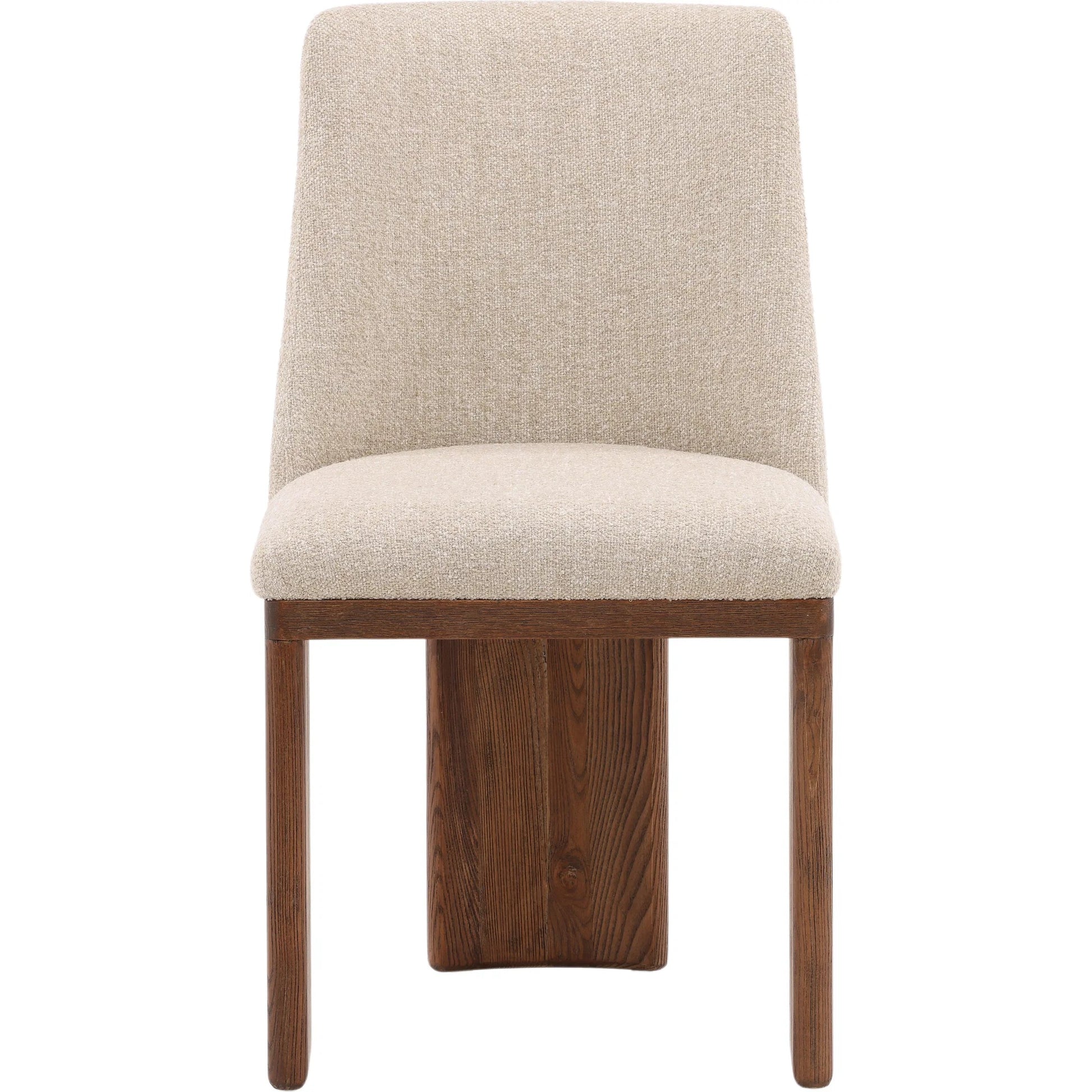 Lakisha Dining Chair by Arch & Plane in beige, light warm wash. Made from linen blend upholstery, ash wood in a transitional style.