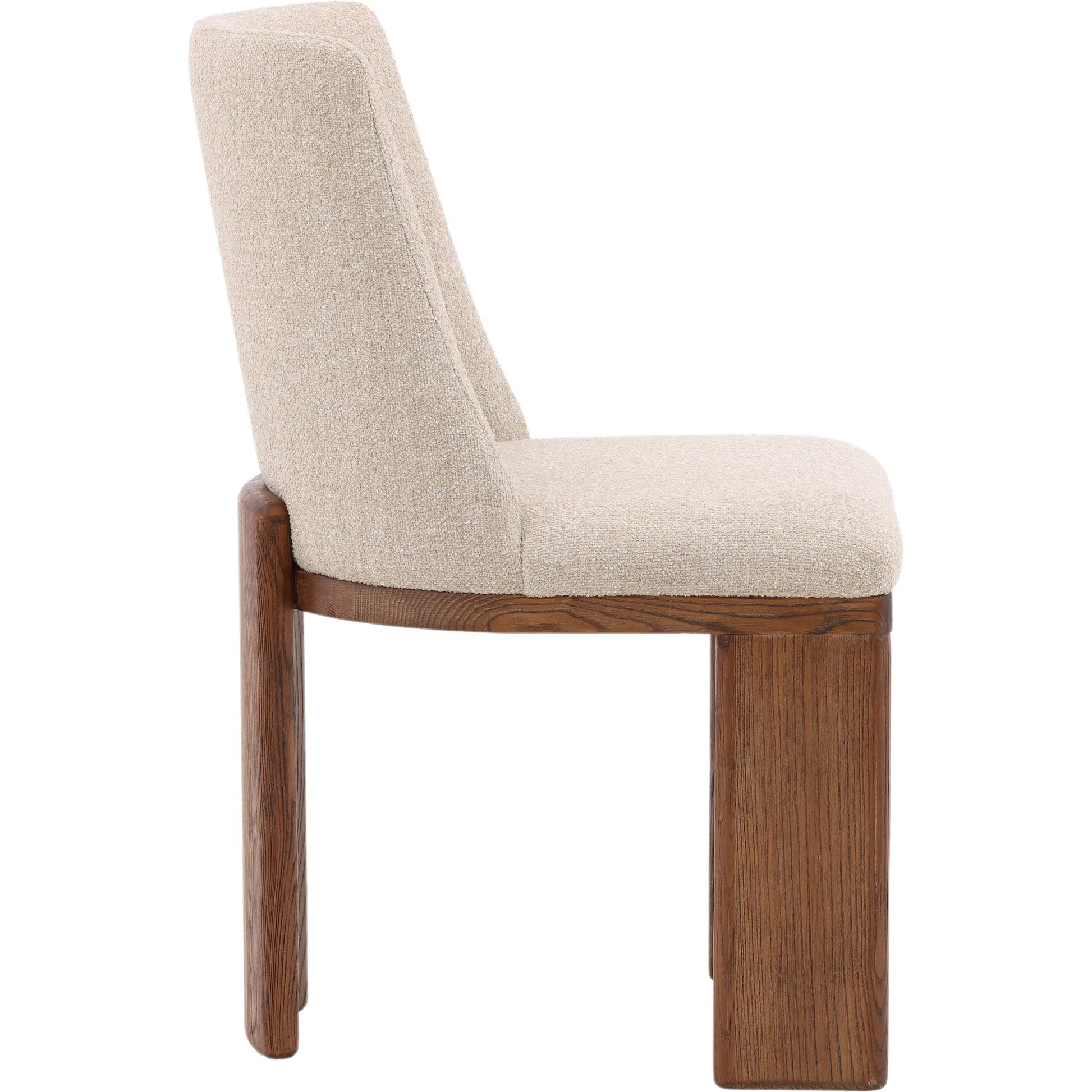 Lakisha Dining Chair by Arch & Plane in beige, light warm wash. Made from linen blend upholstery, ash wood in a transitional style.