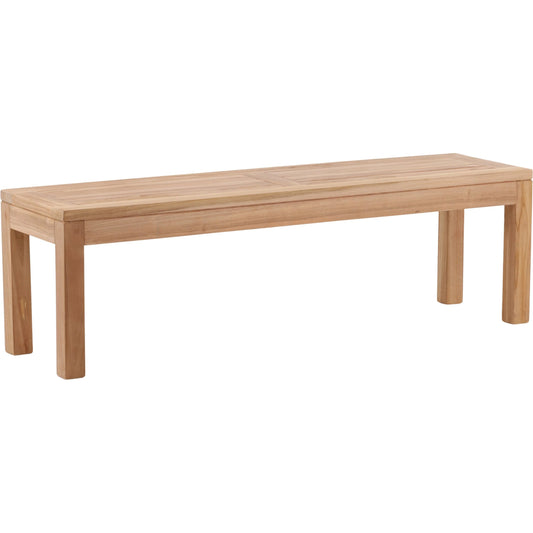 Alyn Outdoor Bench by Arch & Plane in natural. Made from teak wood in a unique style.