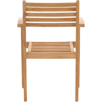 Jorden Outdoor Dining Chair by Arch & Plane in natural. Made from teak wood in a unique style.