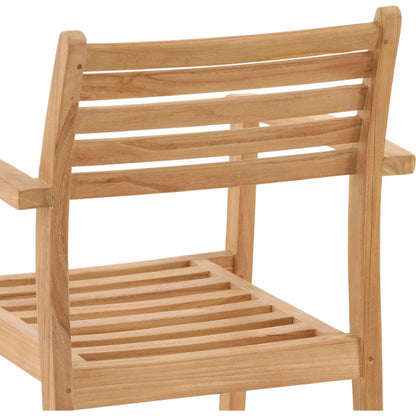 Jorden Outdoor Dining Chair by Arch & Plane in natural. Made from teak wood in a unique style.