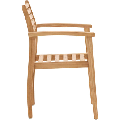Jorden Outdoor Dining Chair by Arch & Plane in natural. Made from teak wood in a unique style.