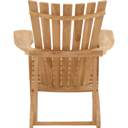 Angelina Outdoor Lounge Chair by Arch & Plane in natural. Made from teak wood in a transitional style.