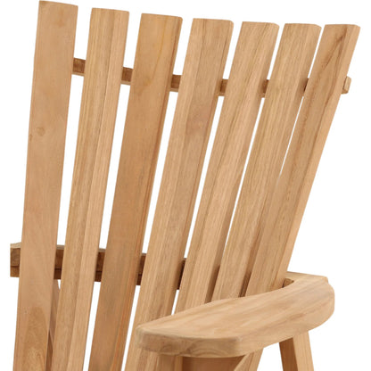 Angelina Outdoor Lounge Chair by Arch & Plane in natural. Made from teak wood in a transitional style.
