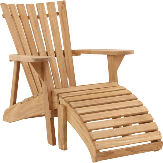 Nikolas Outdoor Lounge Chair by Arch & Plane in natural. Made from teak wood in a unique style.