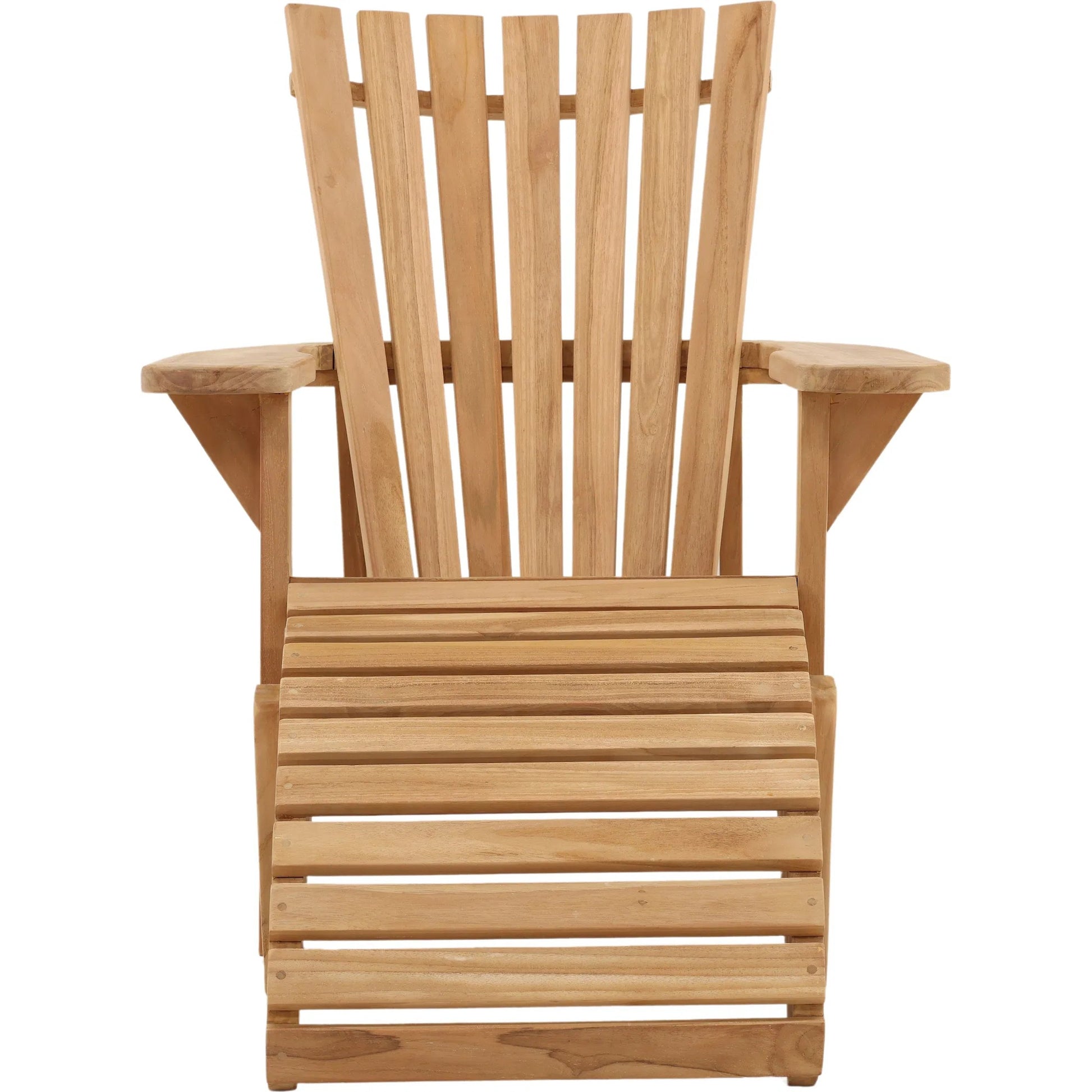 Angelina Outdoor Lounge Chair by Arch & Plane in natural. Made from teak wood in a transitional style.