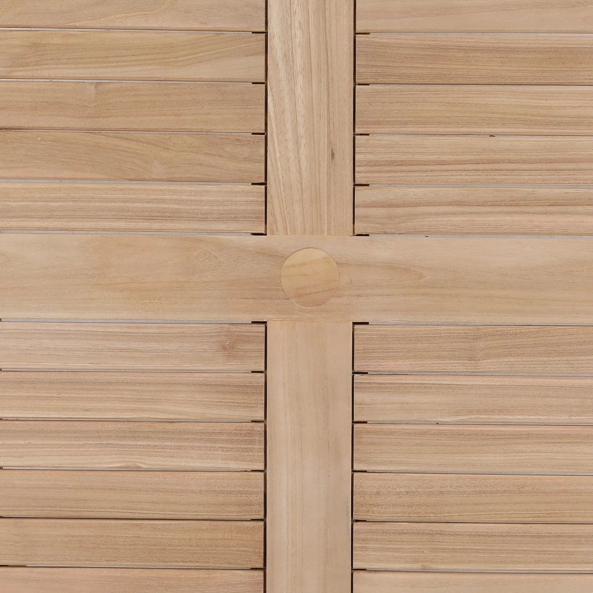 Leonel Outdoor Dining Table by Arch & Plane in natural. Made from teak wood in a unique style.