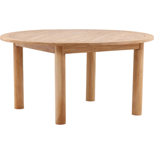 Leonel Outdoor Dining Table by Arch & Plane in natural. Made from teak wood in a unique style.