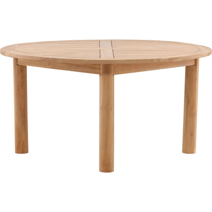 Leonel Outdoor Dining Table by Arch & Plane in natural. Made from teak wood in a unique style.