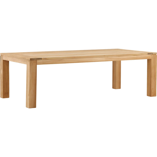 Bosworth Outdoor Dining Table by Arch & Plane in natural. Made from teak wood in a unique style.