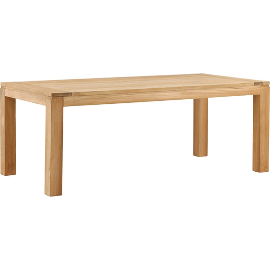 Bosworth Outdoor Dining Table by Arch & Plane in natural. Made from teak wood in a unique style.